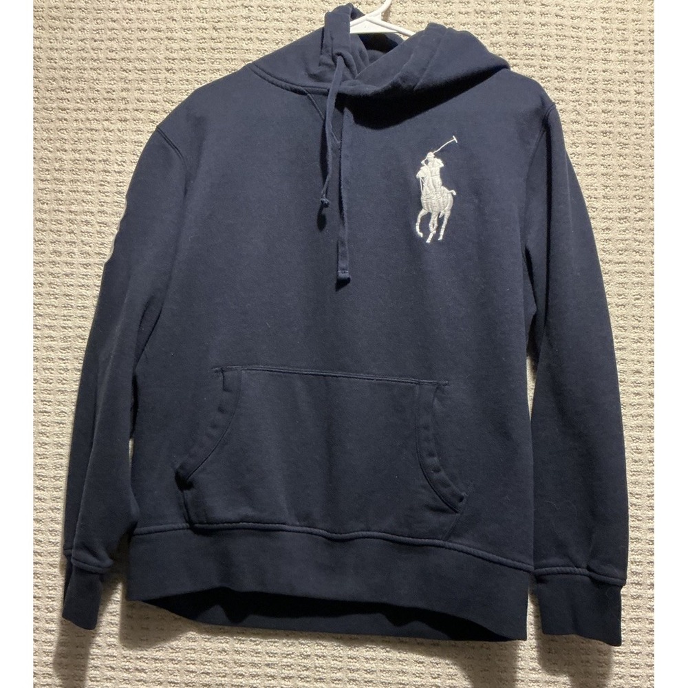 Polo Ralph Lauren Fleece Hoodie BIG WHITE PONY 3 Black L Sweatshirt